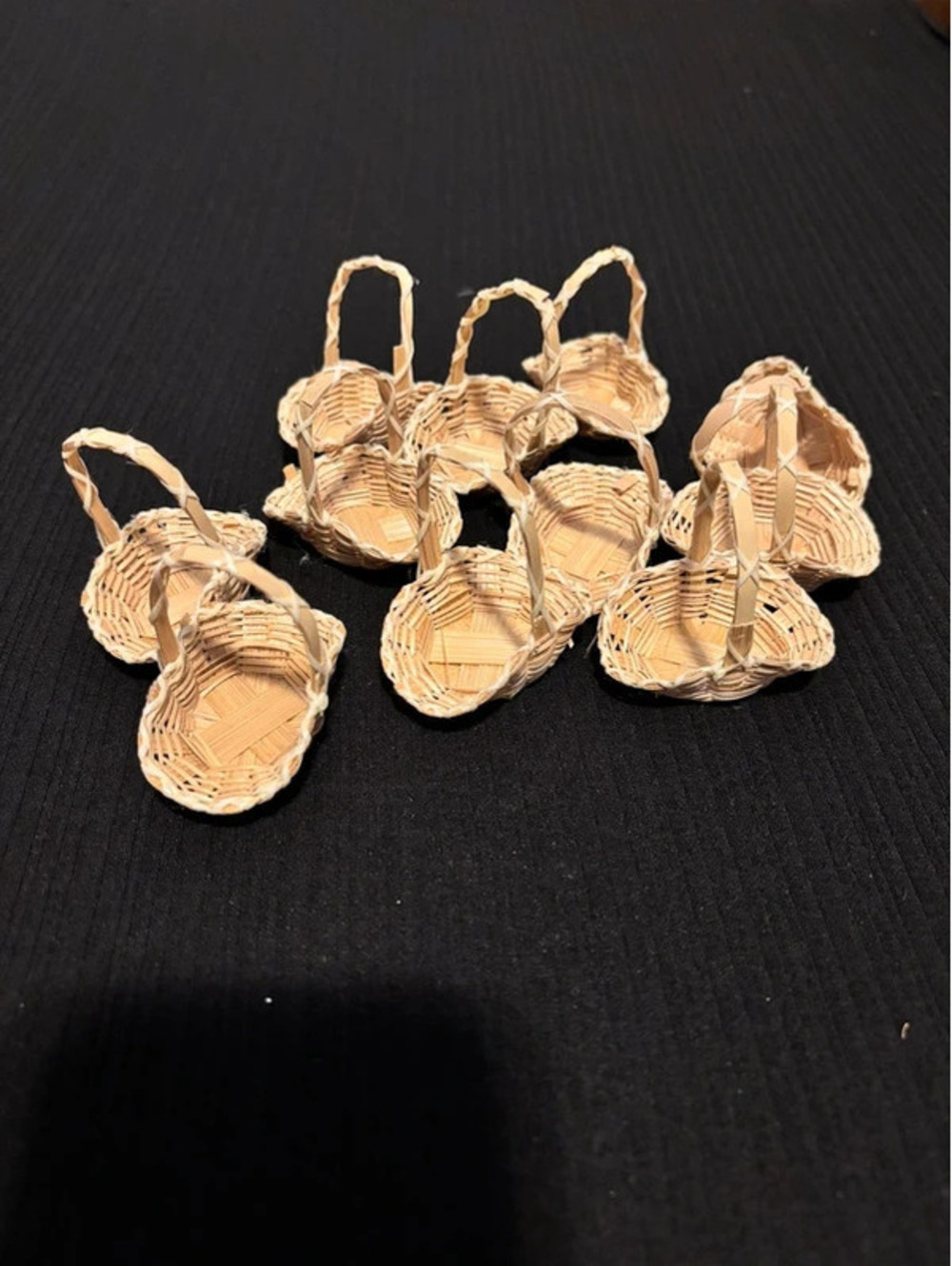 set of 11 small doll house woven baskets